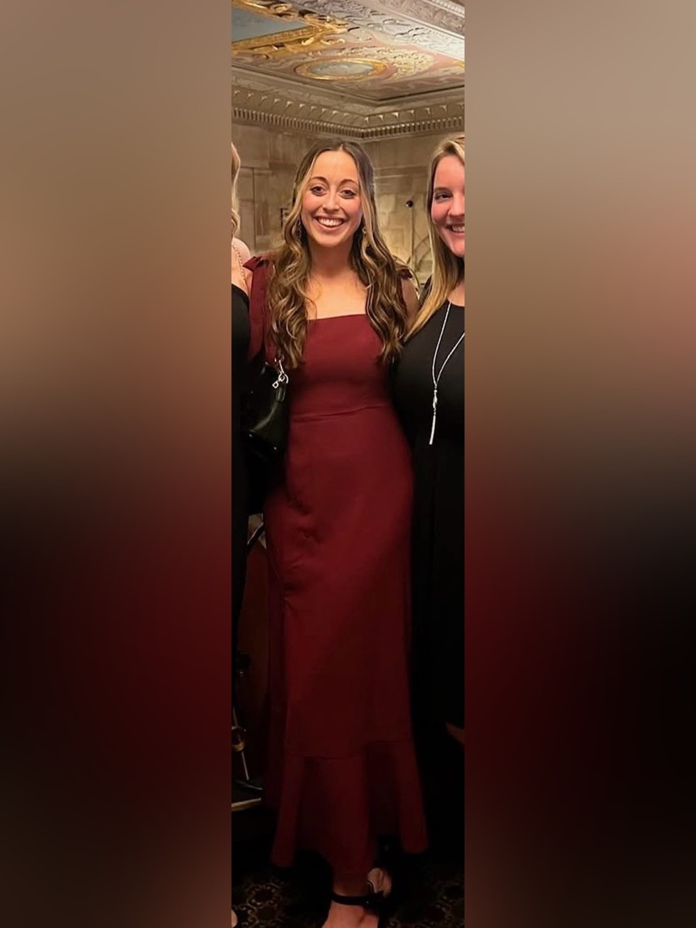 Square Neck Burgundy Cocktail Dress with Tie Straps